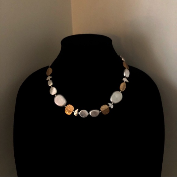 Gold and Silver Pendant Necklace - Picture 2 of 4